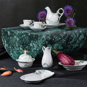 Zuckerdose "Wellenspiel Relief", Waldflora mit Insekten