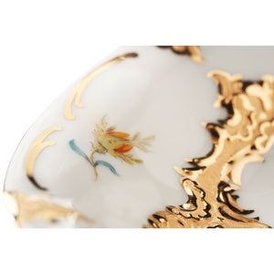 Dessertschale "B-Form Goldbronze", gestreute Blümchen