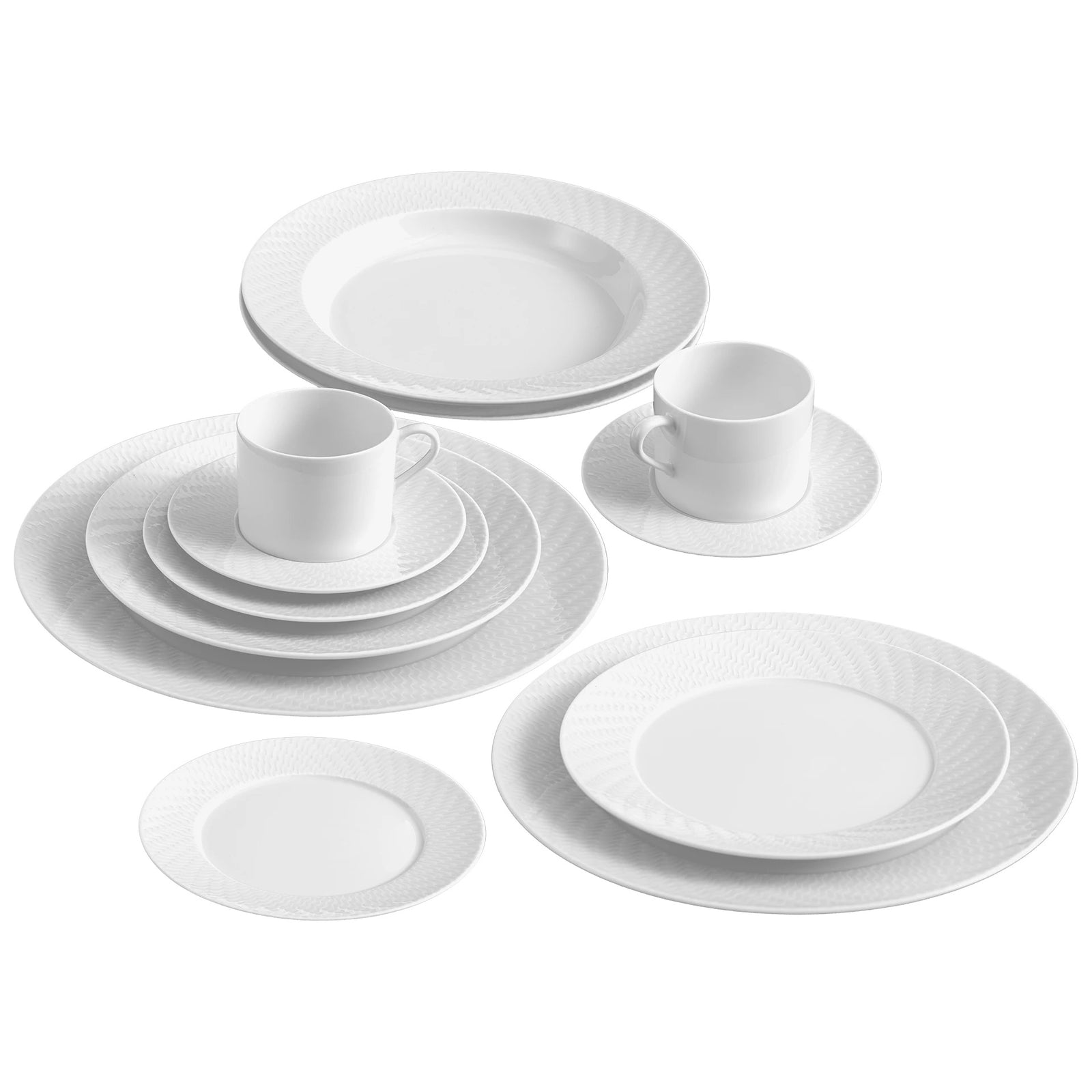 Speise-Set "No. 41 Wellenspiel Relief" 12-tlg. für 2 Personen