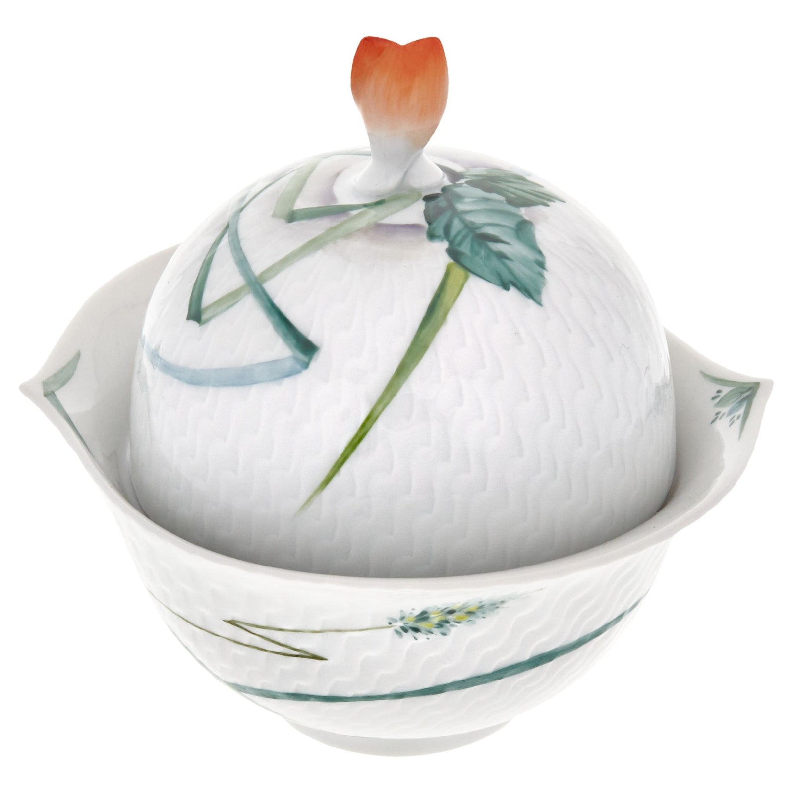 Zuckerdose "Wellenspiel Relief", Waldflora mit Insekten