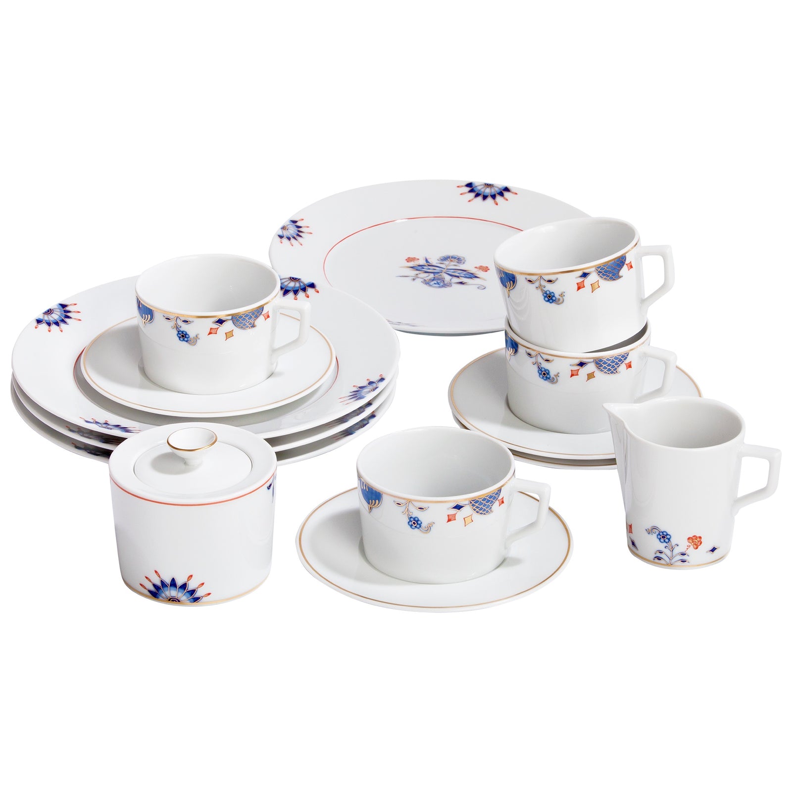 Kaffee-Set "Noble Blue" 14-tlg. für 4 Personen